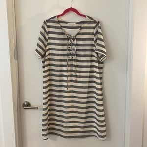 Nordstrom Black & White Striped Dress - Size L